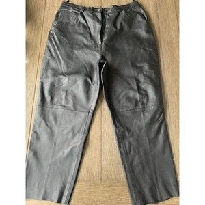 Women's - Venezia / Lane Bryant Jeans - Soft Leather Black Pants  Size H6/ Med